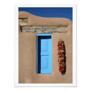 Blaues Taos-Fenster Fotodruck