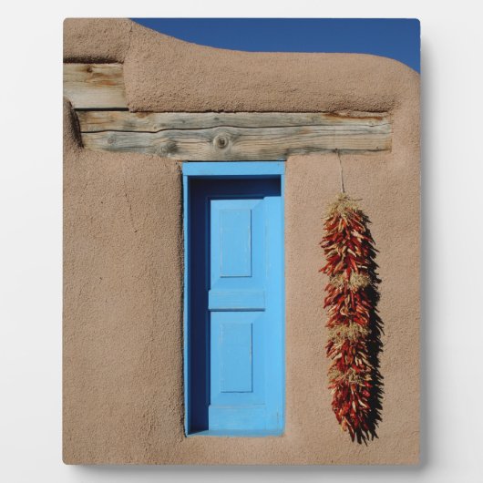 Blaues Taos-Fenster Fotoplatte (Vorderseite)