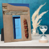 Blaues Taos-Fenster Fotoplatte (Seite)