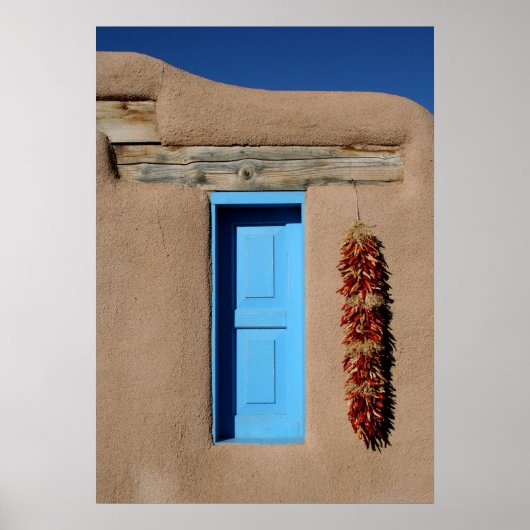 Blaues Taos-Fenster Poster (Vorne)