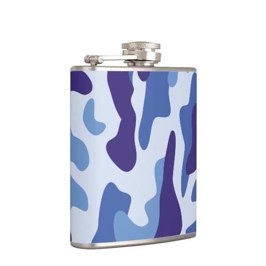 Blaues Tarnmuster Flachmann (Rechts)