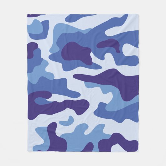 Blaues Tarnmuster Fleecedecke (Vorderseite)