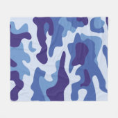 Blaues Tarnmuster Fleecedecke (Vorderseite (Horizontal))