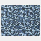 Blaues Tarnmuster Fleecedecke (Vorderseite (Horizontal))