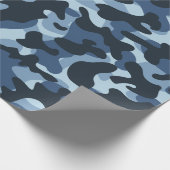 Blaues Tarnmuster Geschenkpapier (Ecke)