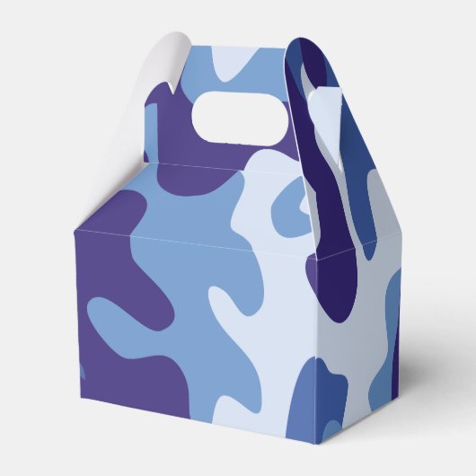Blaues Tarnmuster Geschenkschachtel (Rückseite)
