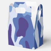 Blaues Tarnmuster Geschenkschachtel (Geöffnet)