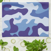 Blaues Tarnmuster Geschirrtuch (Gefaltet)