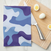 Blaues Tarnmuster Geschirrtuch (Viertel Falte)