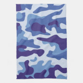 Blaues Tarnmuster Geschirrtuch (Vertikal)
