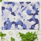 Blaues Tarnmuster Handtuch (Gefaltet)