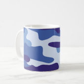 Blaues Tarnmuster Kaffeetasse (Vorderseite Links)