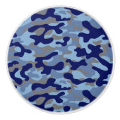 Blaues Tarnmuster  Keramikknauf (Vorderseite)
