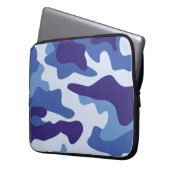 Blaues Tarnmuster Laptopschutzhülle (Vorderseite Links)