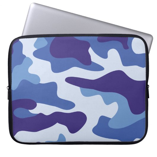 Blaues Tarnmuster Laptopschutzhülle (Vorderseite)