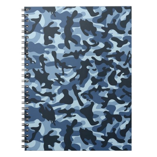 Blaues Tarnmuster Notizblock (Vorderseite)