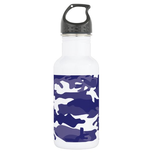 Blaues Tarnmuster Trinkflasche (Vorderseite)