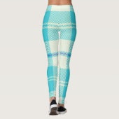 Blaues Tartan-Muster Leggings (Rückseite)