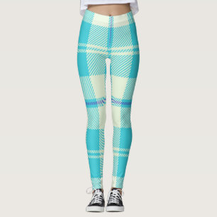 Blaues Tartan-Muster Leggings