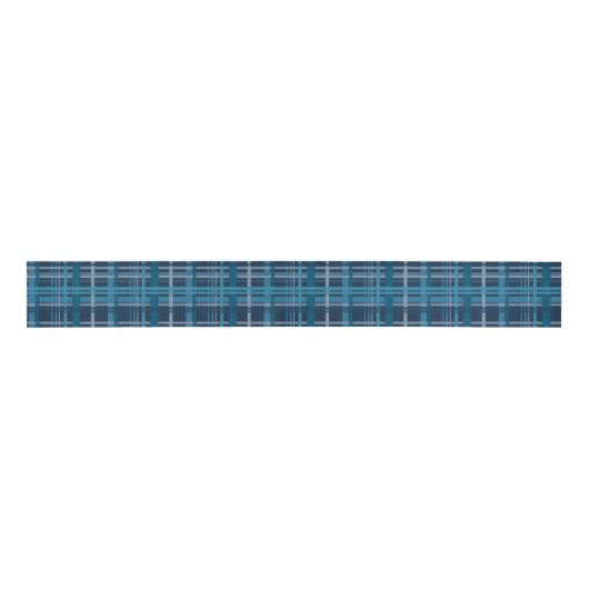 blaues Tartan Ripsband (Vorderseite)