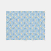 Blaues Tatzen-Druck-Knochen-Muster Fleecedecke (Vorderseite (Horizontal))