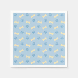 Blaues Tatzen-Druck-Knochen-Muster Serviette