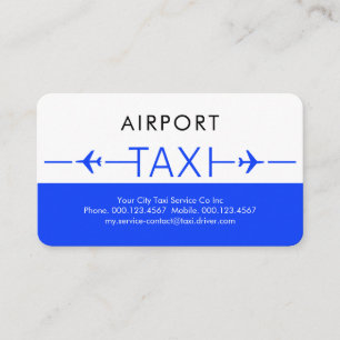 Blaues Taxi-Flugzeug-Rollbahn Visitenkarte