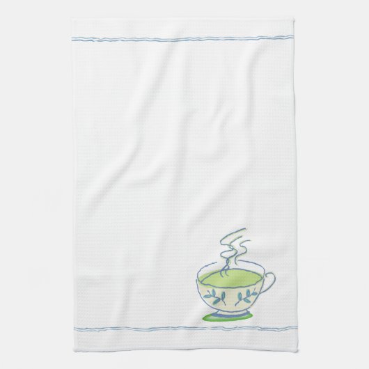 Blaues Teacup-Tee-Tuch Geschirrtuch (Vertikal)