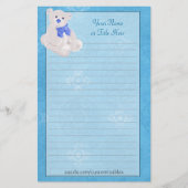 Blaues Teddybär-Briefpapier Briefpapier (Vorderseite)