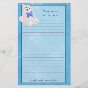 Blaues Teddybär-Briefpapier Briefpapier