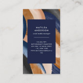 Blaues Terrakotta abstraktes Aquarell Modernes Log Visitenkarte (Rückseite)