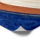Blaues Terrakotta-Bogen-Abstrakt-Poster Poster (Ecke)