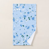 Blaues Terrazzo-Muster Badhandtuch Set (Handtuch)