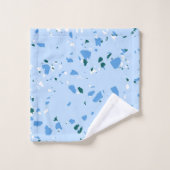 Blaues Terrazzo-Muster Badhandtuch Set (Waschlappen)