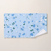 Blaues Terrazzo-Muster Badhandtuch Set (Handtuch)