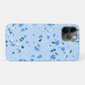 Blaues Terrazzo-Muster Case-Mate iPhone Hülle (Rückseite (Horizontal))