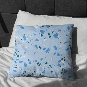 Blaues Terrazzo-Muster Kissen