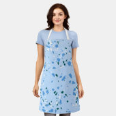 Blaues Terrazzo-Muster Schürze (Getragen)