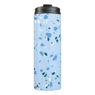 Blaues Terrazzo-Muster Thermosbecher