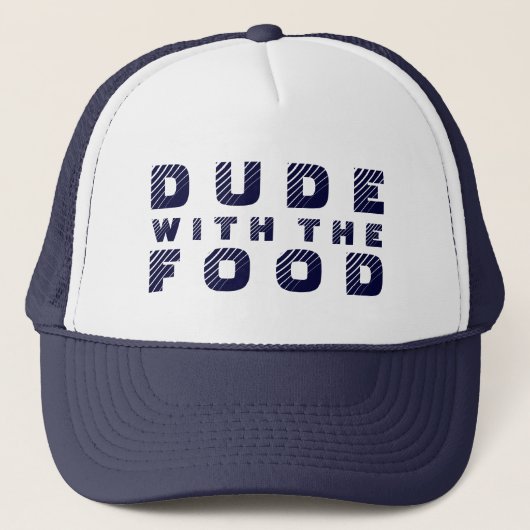 Blaues Textdesign Typ mit dem Essen Truckerkappe (Vorderseite)