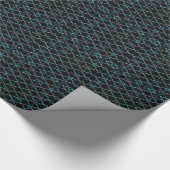 Blaues texturiertes Diamantmuster Geschenkpapier (Ecke)