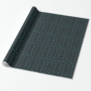Blaues texturiertes Diamantmuster Geschenkpapier