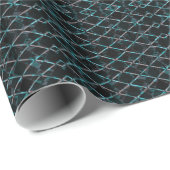 Blaues texturiertes Diamantmuster Geschenkpapier (Rolleneckpunkt)