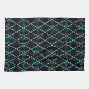 Blaues texturiertes Diamantmuster Handtuch