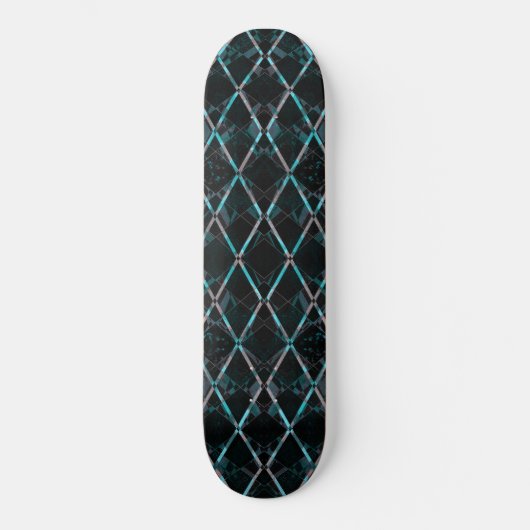 Blaues texturiertes Diamantmuster Skateboard (Vorderseite)