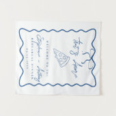 Blaues That's Amore Pizza Probedinner Wandteppich (Vorderseite (Horizontal))