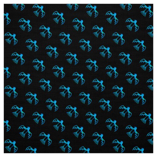 Blaues Thunderbird-Muster Stoff (Muster)