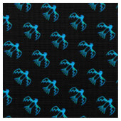 Blaues Thunderbird-Muster Stoff (Nahaufnahme)