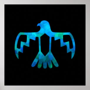 Blaues Thunderbird-Poster Poster