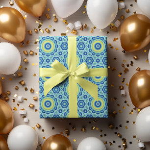 Blaues Tie-Dye-Mandala-Geschenkpapier-Rolle Geschenkpapier